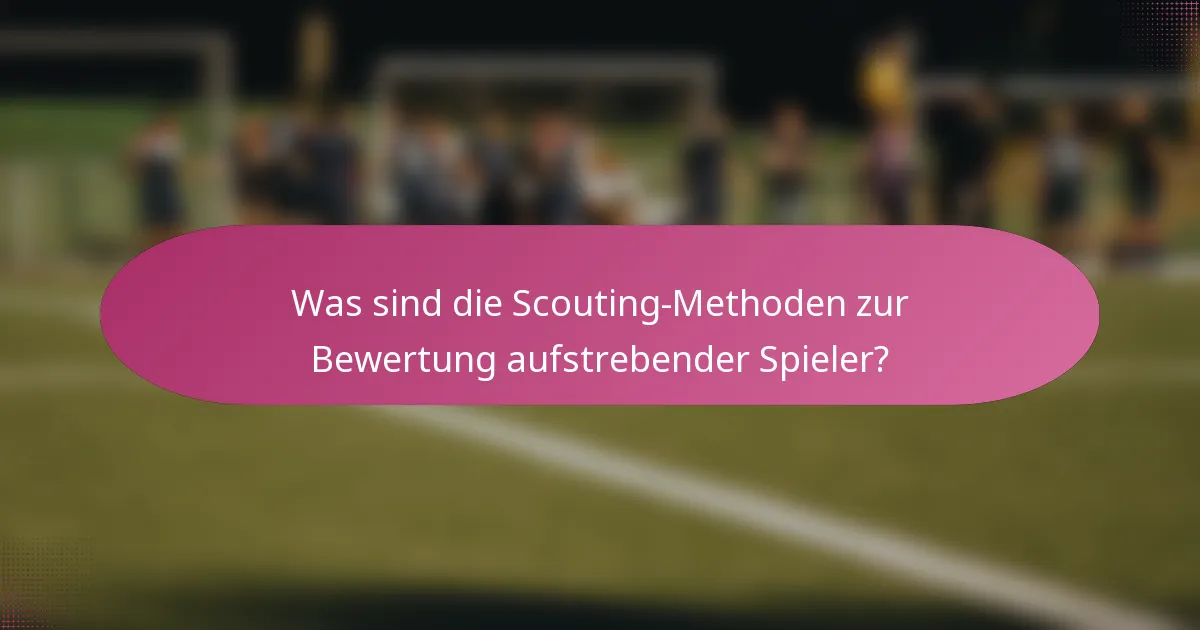 Was sind die Scouting-Methoden zur Bewertung aufstrebender Spieler?