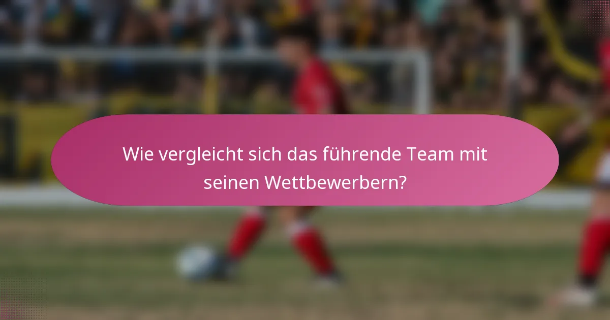 Wie vergleicht sich das führende Team mit seinen Wettbewerbern?